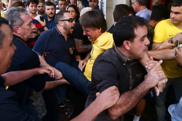 Jair Bolsonaro leva facada durante caminhada em Juiz de Fora Macaque in the trees