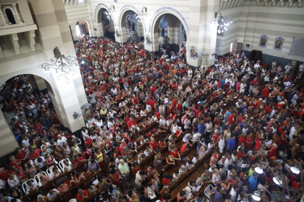Fiéis participam de missa em homenagem a São Sebastião, padroeiro do Rio de Janeiro (Foto: Tânia Rêgo/Agência Brasil )