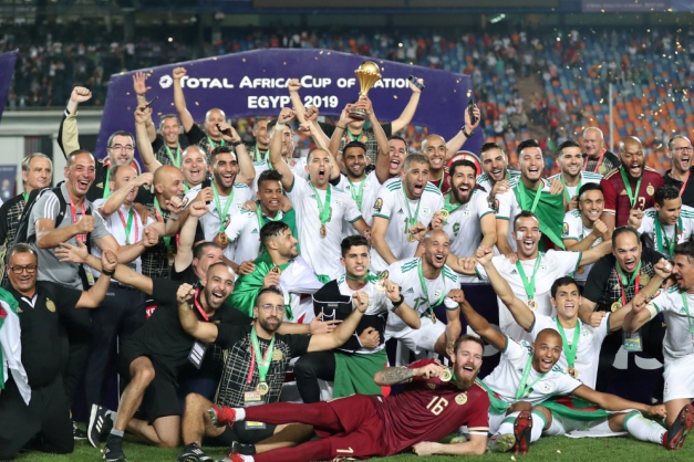 Jogadores argelinos comemoram título da Copa Africana de Nações Macaque in the trees