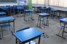 Sala de aula da escola municipal Jo&atilde;o de Camargo, em S&atilde;o Crist&oacute;v&atilde;o, no Rio de Janeiro
