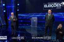 Lula e Bolsonaro em debate durante a campanha (arquivo)