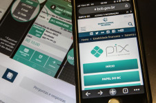 Tela do pix no app da Caixa