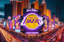 Só se via as cores do Lakers em Las Vegas