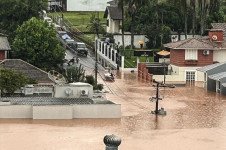Cidade de Lajeado inundada 