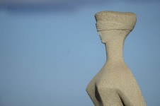 Detalhe do monumento &agrave; Justi&ccedil;a instalado em frente &agrave; sede do STF