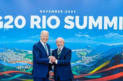  Lula ao lado de Biden durante a Cúpula de Líderes do G20, no Rio de Janeiro