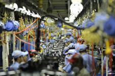 F&aacute;brica da Yamaha. Linha de montagem de motocicletas