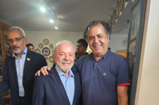 O empresário Omar Peres com o presidente Lula, grande homenageado da tarde