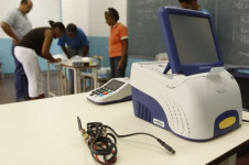 Zona eleitoral em Caracas