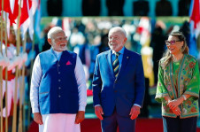 Primeiro-ministro da Índia, Narendra Modi, o presidente Lula e a primeira-dama Janja