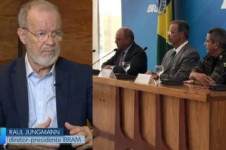 Raul Jungmann no Jornal Nacional e com Etchegoyen e Braga Netto quando ministro da Defesa de Temer
