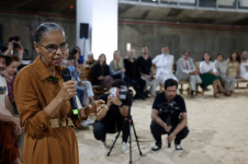 A ministra do Meio Ambiente, Marina Silva, participa do evento 'F&eacute; no clima', no Memorial dos Povos Ind&iacute;genas