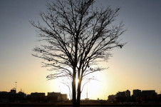 P&ocirc;r do sol no Memorial Juscelino Kubitschek, em Bras&iacute;lia