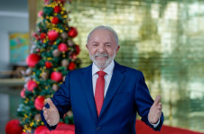 O presidente Lula durante pronunciamento de Natal na televis&atilde;o