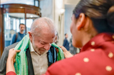 Lula &eacute; recebido em Nova D&eacute;li