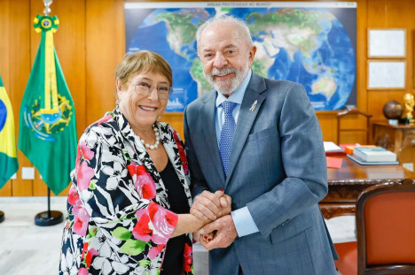 Presidente Lula recebeu a ex-presidente do Chile Michelle Bachelet no Pal&aacute;cio do Planalto, nessa segunda-feira