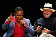 Lula e a ministra da Cultura, Margareth Menezes