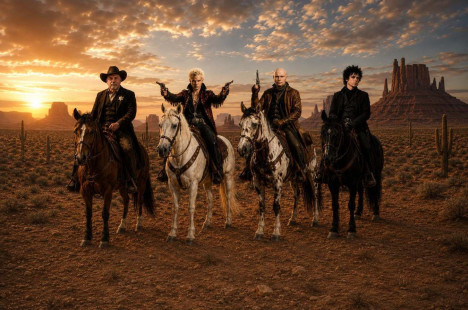 Billy Joel, Billy Idol, Billy Corgan e Billie Joe, como mocinhos e bandidos criados por IA