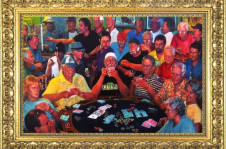 A pintura que Don Nelson que decorava a casa do ex-t&eacute;cnico, com seus amigos 

