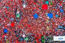 A quantidade de gente presente na caminhada impressionou