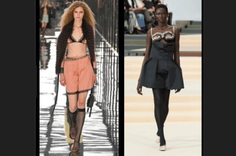 Anna Chiuri fez o look para a Fendi, e a novata Julie Kegels tamb&eacute;m exibiu suti&atilde;