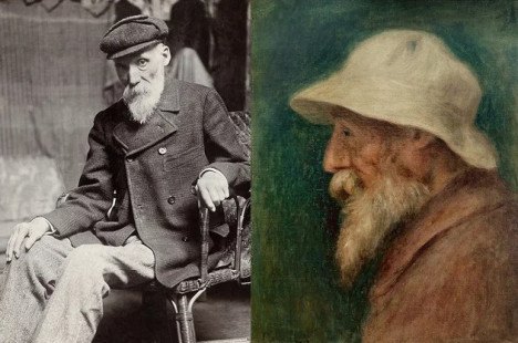 Renoir em uma foto rara de autor desconhecido e em autorretrato