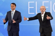 Flavio Bolsonaro e Lula no  est&uacute;dio da Globo